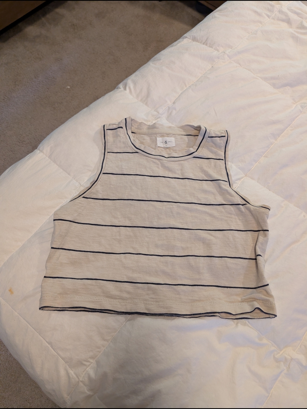 Lou & Grey Cream Tee with Navy Stripes